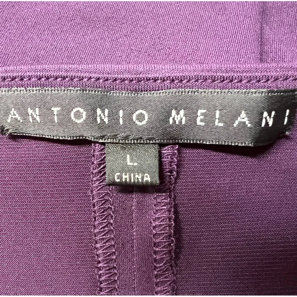 Antonio Melani Purple Short Sleeve Wrap Cocktail Dress Size L - Picture 3 of 6